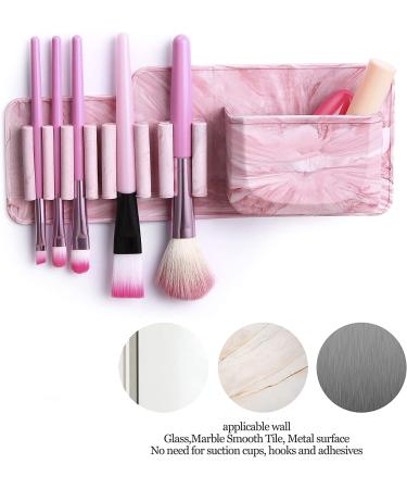 Silicone Wall Mounted Makeup Brush Holder - Brushes Storage Organizer for Bathroom - Mounts to Mirror or Tile - Toothbrush Holder - Buy Online on SooperMarket.com