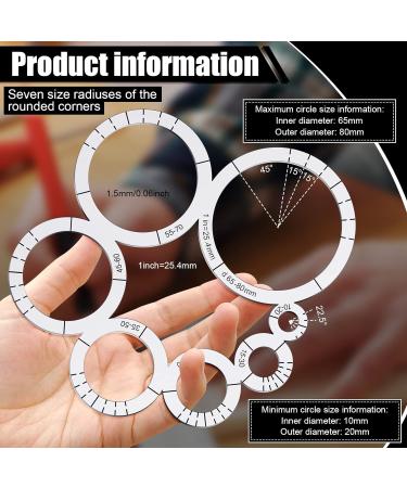 Leather Crafting Tools: Corner Cutting Ruler, Metal Circle Template, Corner Punch - DIY Leather Craft Tool (Basic Style 1 Pack) - Buy Online on SooperMarket.com