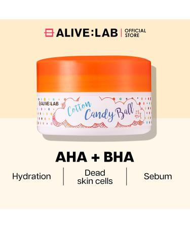 ALIVELAB Cotton Candy Ball Exfoliating Pads - Salicylic Acid Facial Peels for Blackheads & Dead Skin Soothing Acne Treatment (1.69 fl. oz) - International Shipping Available - Buy Online on SooperMarket.com