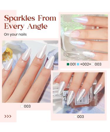MIZHSE 15ml Quick Dry Nail Polish Blue White Pearl Nail Polish Varnish Glitter Holographic Nail Art Fingernail and Toenail Polish Manicure DIY at Home - Buy Online on SooperMarket.com
