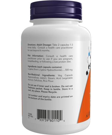 NOW Supplements L-Lysine 500mg Capsules 100 Count - Buy Online on SooperMarket.com