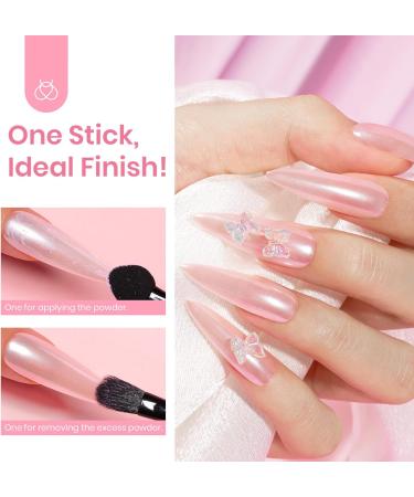 Beetles Gel Polish White Chrome Nail Powder - Mirror Effect Holographic Pigment for Nail Art - 1g Gift for Girls - 2023 Nail Trend DIY Salon - Mermaid Pearl - Buy Online on SooperMarket.com