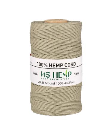 NS HEMP  Sustainable Hemp Twine Spool for Jewelry Making Bracelets Necklaces Arts Crafts Gift Decoration and More - 1mm 130m (026 RAW)
