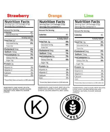 Simple Mixes Natural Gelatin Variety Pack - Strawberry, Orange & Lime - 3.1 oz (6 Pack) - Buy Online on SooperMarket.com