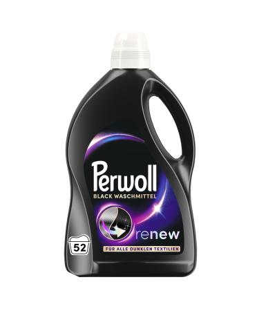 Perwoll Black detergent (52 wash loads) fine detergent cleans dark colors and fibers gently and renewed for all dark textiles with triple-renew technology fresh 2.6 l (1 Pack)