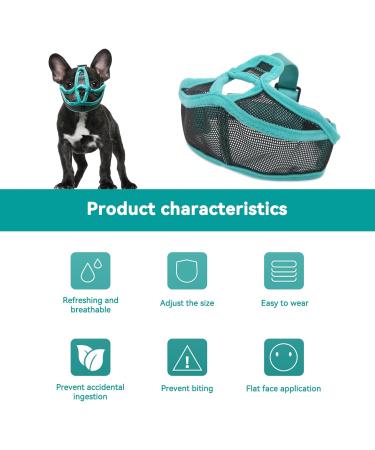 Adjustable Mesh Muzzle for Short Snout Dogs - Breathable Anti-Bite Solution for French Bulldogs - Buy Online on SooperMarket.com