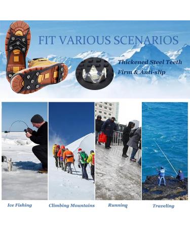 YQBFTC Shoe Spikes & Claws - 8 Teeth Ice Grips for Hiking & Snow - Anti-Slide Chains for Winter Sports - Replacement Spikes for Ultimate Traction - Buy Online on SooperMarket.com