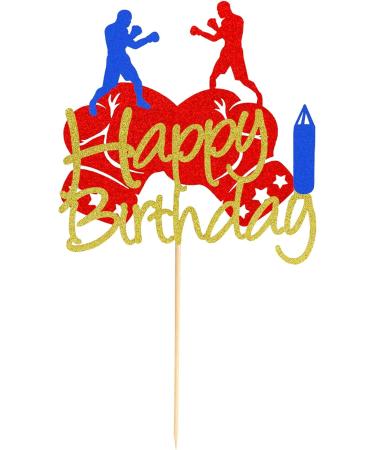 Arthsdite 1Pc Boxing Happy Birthday Cake Topper Boxing Gloves Cake Decorations Sports Birthday Theme Party Cake Decoration Supplies Boxing Cake Topper - Buy Online on SooperMarket.com