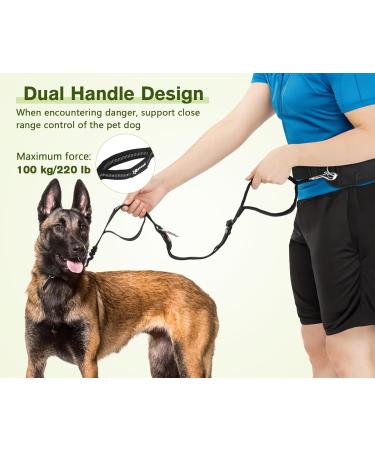 Pecute Jogging Leash for Large & Medium Dogs | Elastic Running Dog Leash with Belly Belt & Belt Bag | Durable Up to 100kg - Perfect for Jogging & Running - Buy Online on SooperMarket.com