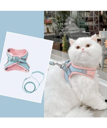 Fueegue Cat Harness with Leash Escape Proof Adjustable Soft for Cats and Dogs Puppy Harness Pink S