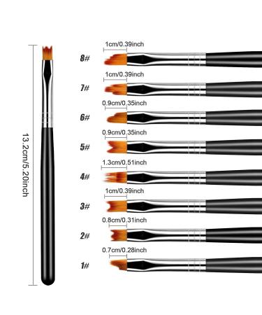 Premium HanyoSheng 8-Piece Nail Art Brush Set - Floral & Gradient Designs for Professional DIY Nail Art - Buy Online on SooperMarket.com