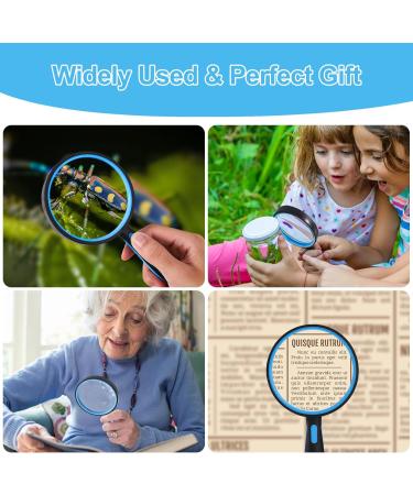 Premium 10X Magnifying Glass Large Magnifying Glass for Kids Seniors Magnifying Glasses for Close Work Loupe Magnifier for Reading 3 Inch Magnifying Lens Rubber Handle with Hole Design - Buy Online on SooperMarket.com