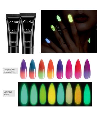 Monochrome Nail Extension Starter Set | Glow-in-the-Dark Gel & Rhinestone Glitter for Beginners - Nail Art Design #03 - Buy Online on SooperMarket.com