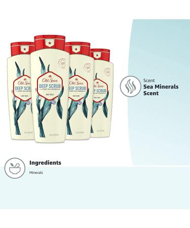 Old Spice Men's Body Wash Deep Scrub with Sea Minerals Scent 16 fl oz (Pack of 4) - Buy Online on SooperMarket.com