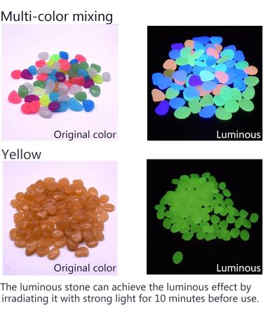220 Pieces of Blue Fluorescent Decorative Stones for Garden Aquarium & Lawn Glow in the Dark Stones for Sidewalks Flower Beds Vases & More - Buy Online on SooperMarket.com