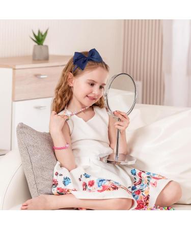Navy Blue Girls School Hair Accessories Kit - 48Pcs Ribbon Hair Barrettes, Headband, Ponytail Holder, Elastics Bands - Perfect Birthday Gift - Buy Online on SooperMarket.com