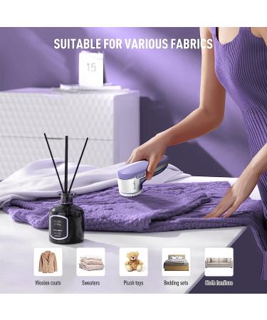 Ruidla Fabric Shaver Defuzzer - Rechargeable Electric Lint Remover with Stainless Steel Blades - Dual Protection - Purple - Buy Online on SooperMarket.com