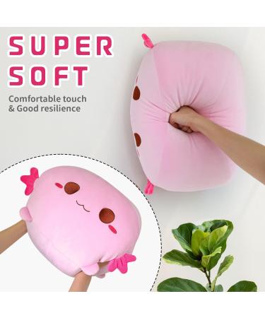 Yamepuia 35CM Axolotl Plush Pillow Toy - Soft Pink Stuffed Animal for Kids Birthday Gifts - Buy Online on SooperMarket.com