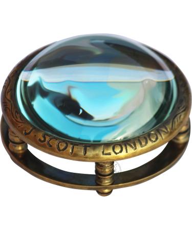 Desktop Vintage Antique Style Engraved J.Scott London Magnifier Reading Magnifying Glass for Reading Book Traditional Brass Magnifying Glass - Buy Online on SooperMarket.com