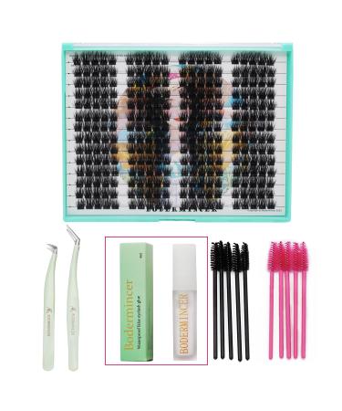 Bodermincer XXXL Tray D Curl 280 Clusters DIY Lashes Extensions Kit at Home (12mm Lashes Kit)