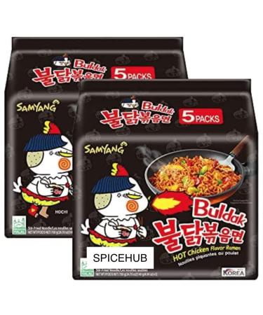 Samyang Hot Chicken Ramen Dried Buldak Noodles Halal 140g (Pack of 10)