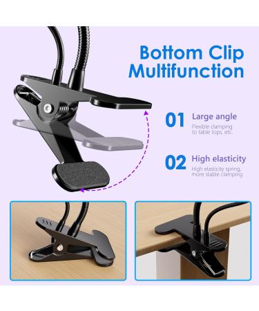 AORAEM Double-Headed UV LED Nail Lamp - Quick-Dry Manicure Dryer with Portable Gooseneck & Clamp | Professional Home & Salon Use - Black - Buy Online on SooperMarket.com
