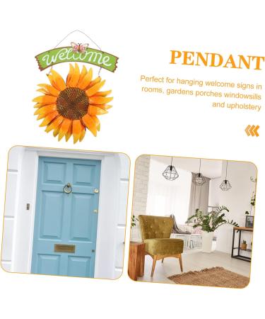 Zerodeko Fall Decor Home D cor Pendant Iron Welcome Card Sunflower 3d Front Door Wreath Sunflower Door Plaque - Buy Online on SooperMarket.com