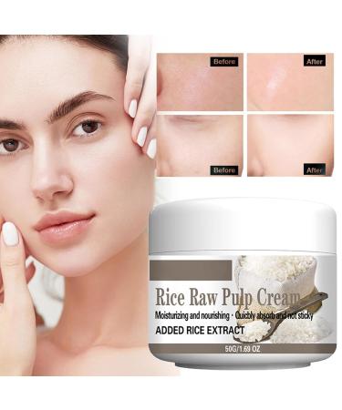 Rice Raw Pulp Cream - Hydrating Facial Moisturizer with Applicator Spoon | 1.69 Oz Day & Night Skin Care for Smooth Radiant Complexion - Buy Online on SooperMarket.com