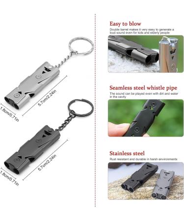 Usysgt Emergency Calls Signal Pipe - 2 Loud Safety Pipes with Key Rings for Dog Walking Training & Outdoor Adventures - Buy Online on SooperMarket.com