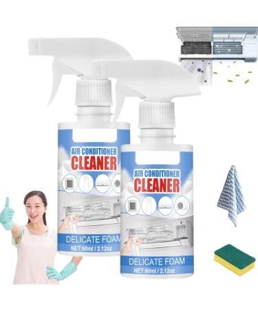 Household Air Conditioner Cleaner Air Conditioning Filter Cleaning 60ml Air Conditioner Foam Coil Cleaner Multipurpose Cleaner Stain Remover for Home Quickly with No Rinse (2Pcs)