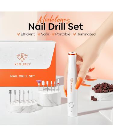 Modelones Cordless Nail Drill 22000RPM Electric Nail File with LED Light for Acrylic Gel Nails Professional Nail Drill Set with Nail Drill Bits & Sanding Bands for Quick Manicure Pedicure Kit 12 - Buy Online on SooperMarket.com