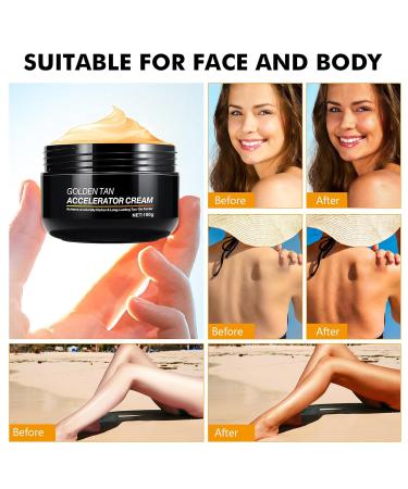 Buy Self-Tanners for Face & Body - Intensive Tanning Luxe Gel & Browning Accelerator Cream (2 Pack) - Long-Lasting Natural Tan & Bronzer 100g Each - Buy Online on SooperMarket.com