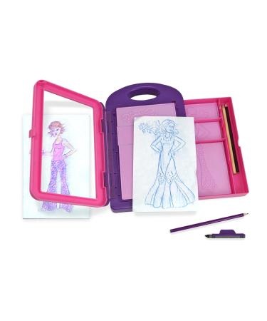 Melissa & Doug Fashion Design Art Activity Kit - 9 Double-Sided Rubbing Plates, 4 Pencils, Crayon - Fashion Plates, Travel Toys for Kids Ages 5+
