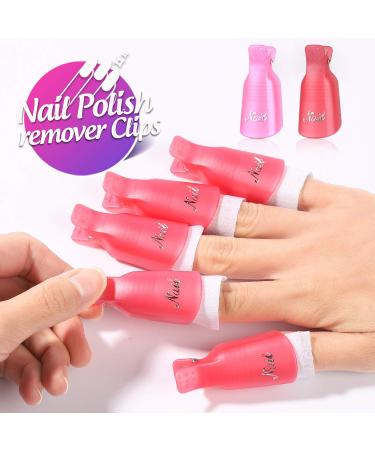 Gel Nail Polish Removal Kit: 20 Plastic Nail Clips, 550 Cotton Pads, 120ml Dispenser Bottle, 7 Nail File Grits, 2 Nail Brushes, 2 Cuticle Pushers - Buy Online on SooperMarket.com