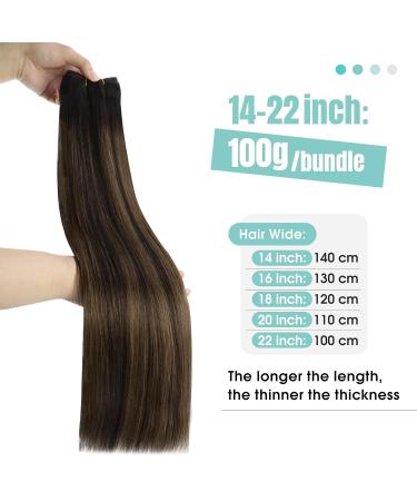 Buy Youngsee Tressen Real Hair Extensions - Dark Brown Ombre 45cm - 100g Remy Weft - International Shipping - Buy Online on SooperMarket.com