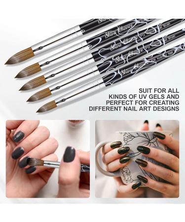 Shine Chance Size 10 Acrylic Nail Art Brush - 100% Pure Kolinsky Hair, Oval Shape, Professional Manicure Tool for DIY Home Salon - Buy Online on SooperMarket.com