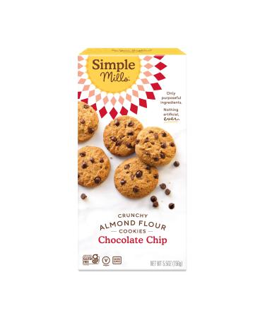 Simple Mills Almond Flour Crunchy Cookies, Chocolate Chip - Gluten Free, Vegan, Healthy Snacks, Made with Organic Coconut Oil, 5.5 Ounce (Pack of 1) Chocolate Chip 5.5 Ounce (Pack of 1)