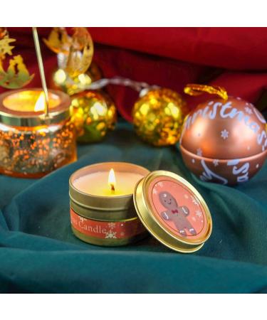 Sentorini Fragrance Candles Christmas Gift Set - 4 Soy Wax Aromatherapy Candles for Women | Perfect for Weddings Parties Father's Day Mother's Day & Valentine's Day - Scents: Sherry Brandy Apple Cinnamon Winter Cedar Gingerbread - Buy Online on SooperMarket.com