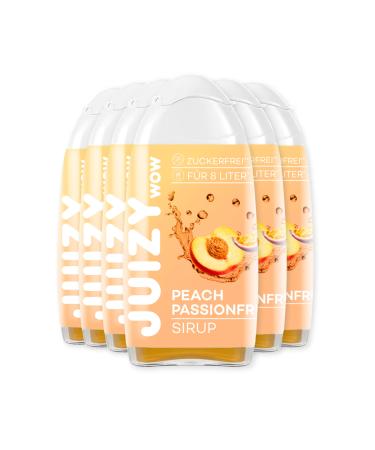 Juizy WoW syrup sugar -free |6 x 65ml Peach PassionFruit taste - 72l natural beverage syrup |Zero calories |Vegan 6 Series Bundle |Beverage concentrate finished drink |More Juice - Less Calories Peach PassionFruit 6 x 65 ml