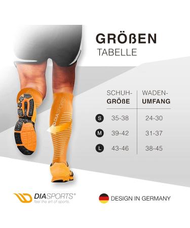 Diasports Runstars Compression Socks for Sports & Running - Premium Orange Compression Socks for Marathon & Triathlon - Unisex L - Buy Online on SooperMarket.com