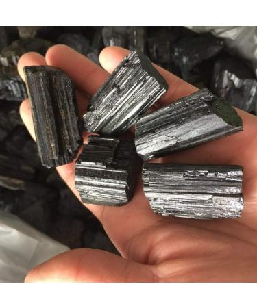 Natural Crystal Rough 5pcs Rough Natural Black Tourmaline Crystal Gemstone raw Crystal Stone - Buy Online on SooperMarket.com