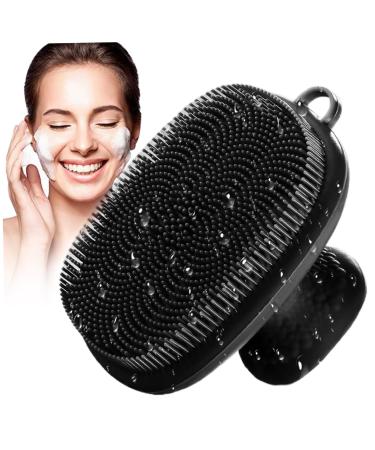 Soft Silicone Face Scrubber 2.6x2.6" Manual Face Scrubber Exfoliator Waterproof Facial Cleansing Brush Non Slip Face Brush with Handle Face Scrubber
