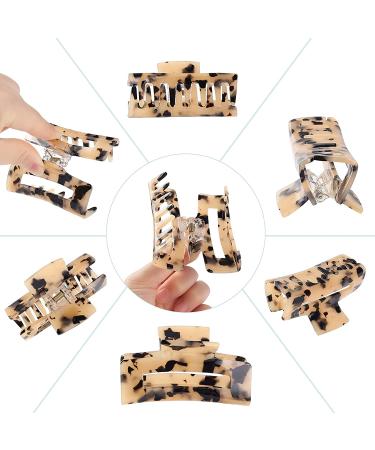 Celluloid Tortoise Rectangle Hair Claw Clips - Fashion Barrettes - Buy Online on SooperMarket.com
