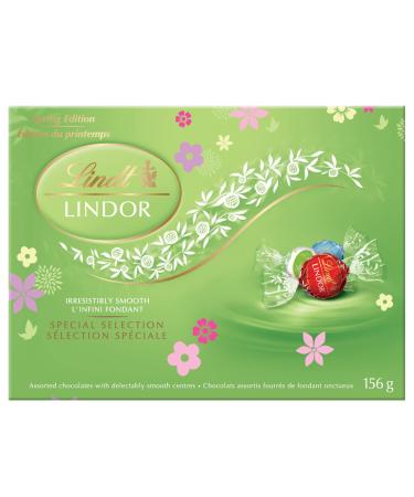 Lindt Lindor Spring Edition (Milk Milk/White and Stracciatella) Gift Box 156-Gram Box Chocolate Gift Box Perfect for Gifting