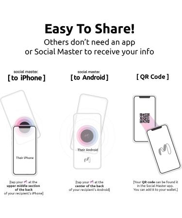 Social Master NFC Business Card - Instant Contact and Social Media Sharing - Gray - iOS and Android Compatible - Buy Online on SooperMarket.com