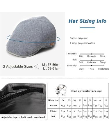Jeff & Aimy Men's Cotton Flat Cap Ivy Gatsby Newsboy Hat - Grey, Medium-Large - Buy Online on SooperMarket.com