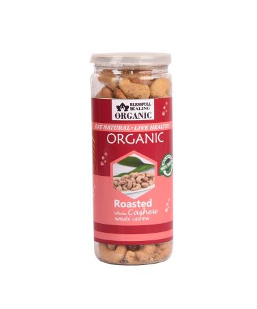 Blessfull Healing Organic Natural Vegan Wasabi Roasted Whole Cashew Nuts Crunchy Kaju 150 Gram