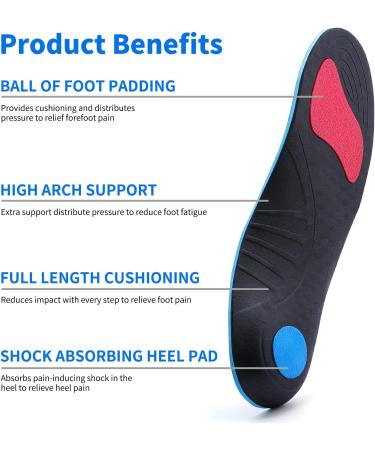 TOPSOLE Orthotic Insoles for Plantar Fasciitis and Flat Feet - Arch Support, Foot Pain Relief for Men and Women - UK-12-30.5cm Blue 228 - Buy Online on SooperMarket.com
