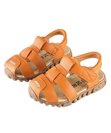 Before children closed sandals young girls leather sandals slipproof summer shoes soft sole sandals outdoor trekkingandals 21 EU yellow