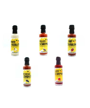 Set of 5 - "Chili Mafia Hot Sauces" // Mild to Criminally Hot // 500 ml. Hot love from the chili sauce manufacturer